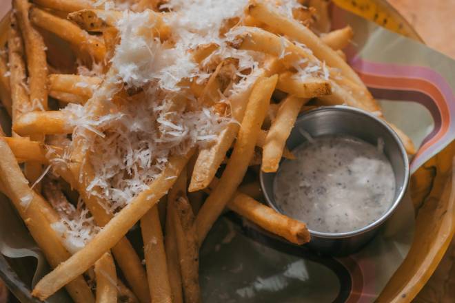 Frites aux mozarella bien cuit pour vos dessert fait a la maison